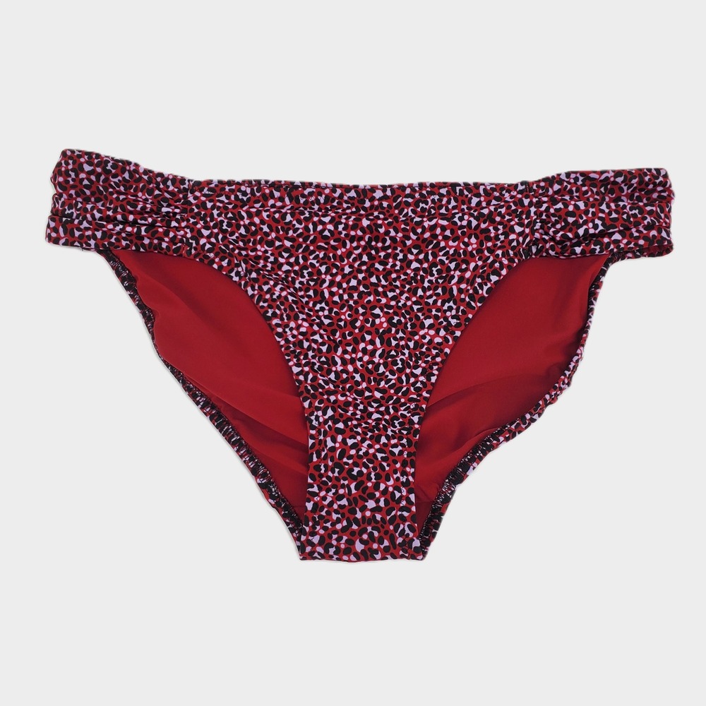 Amazon Essentials Leopard Bikini Swim Bottom Large Brick Red UPF 50+ Lined New